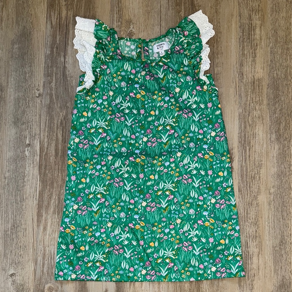 Crown & Ivy Floral Girls Dress Sz 4 - EUC